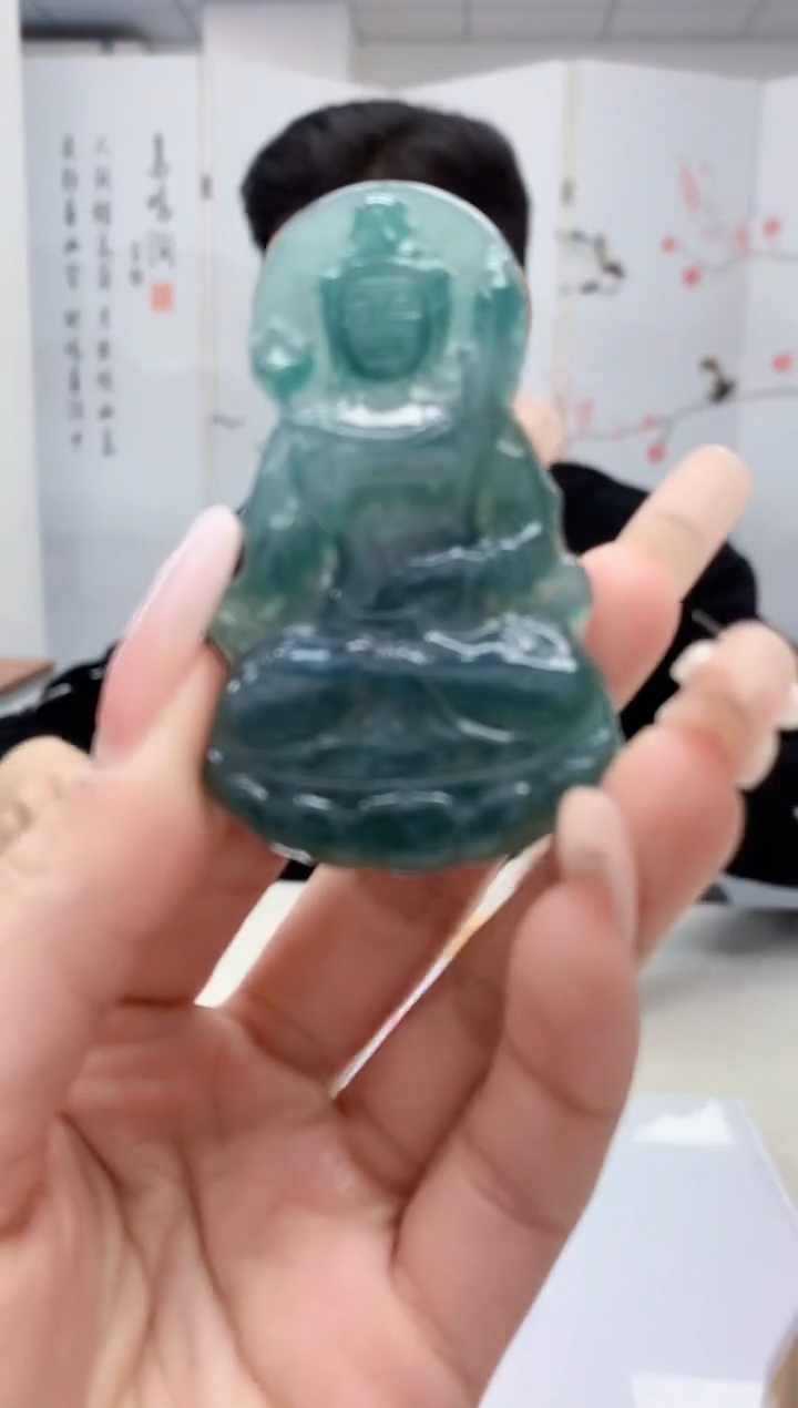 【闪购商品】定制翡翠未镶嵌4917lr-毛货挂件47