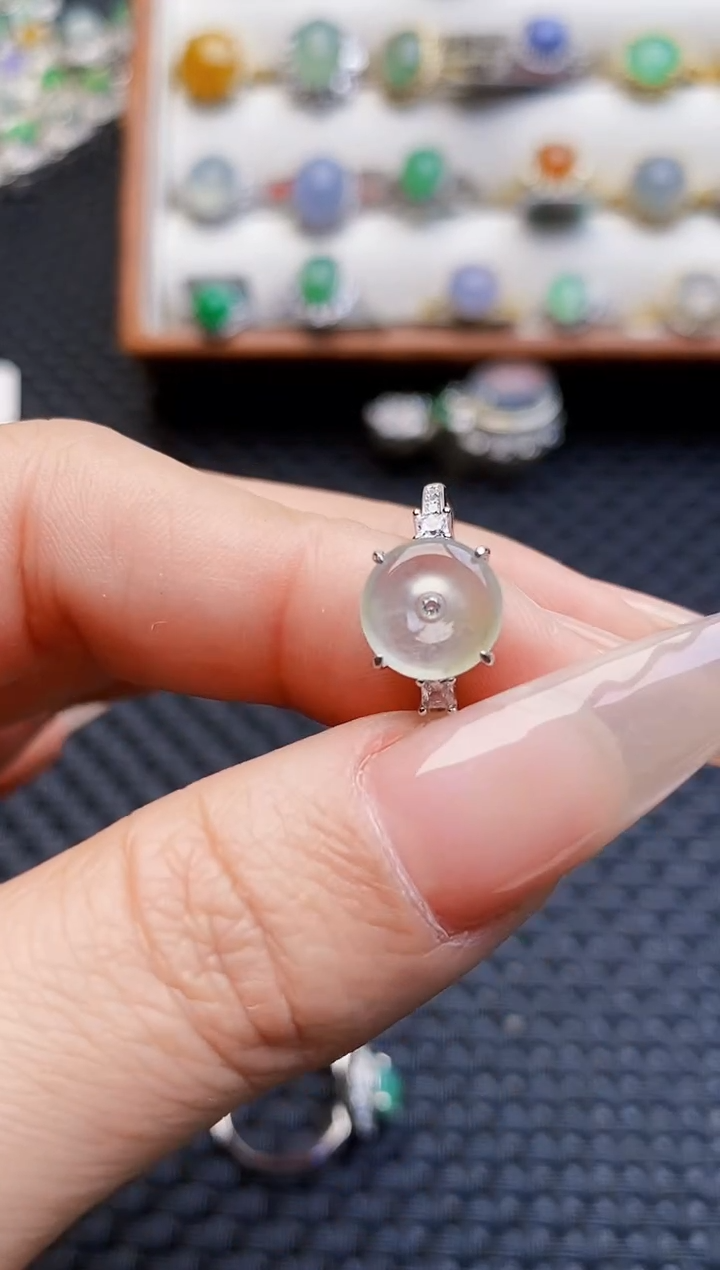 银S925镶嵌戒指翡翠3320