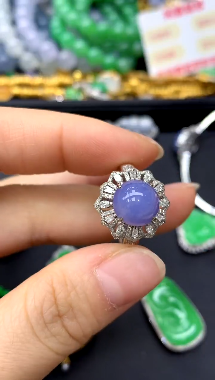 18K金镶嵌戒指翡翠591-中国好珍宝