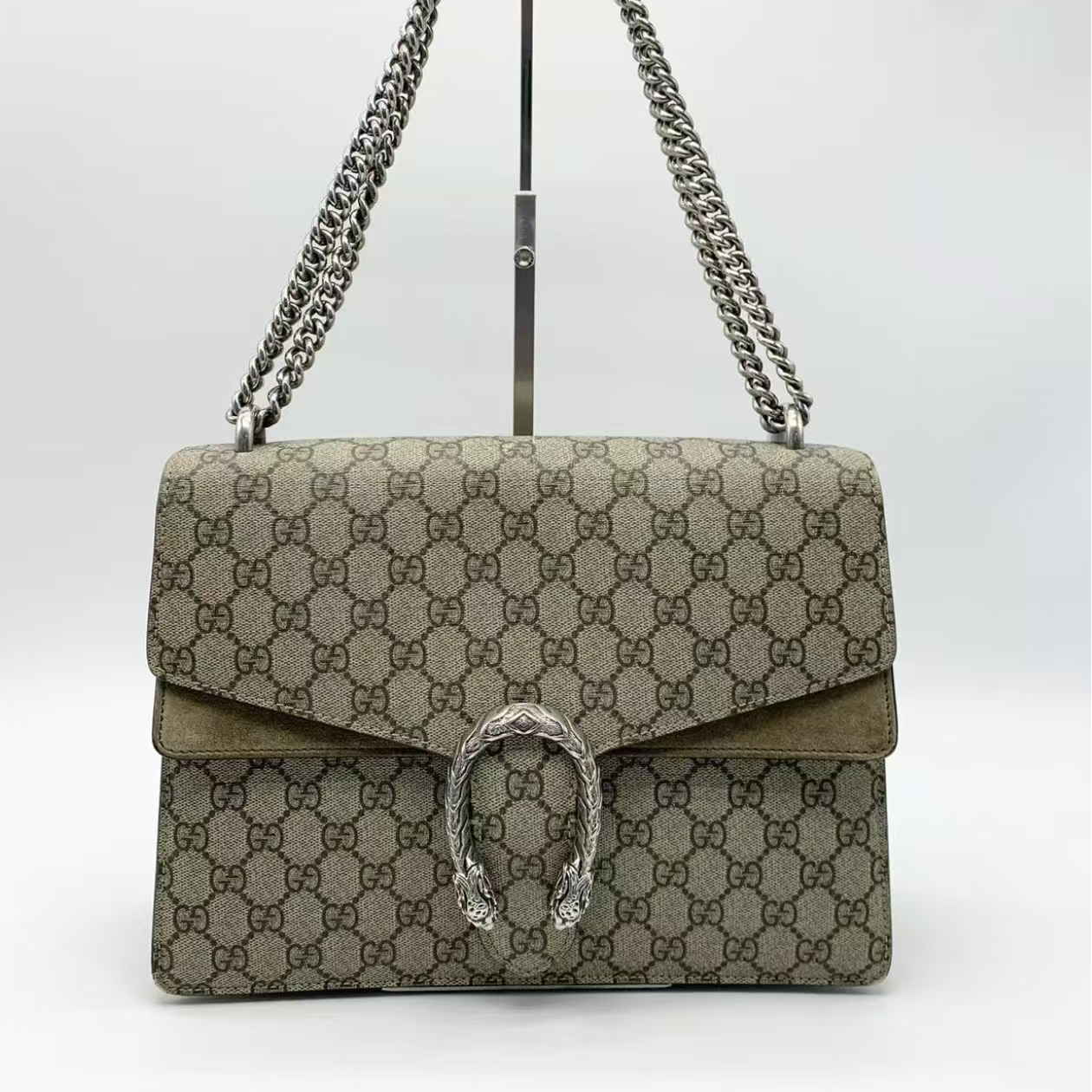 99新 GUCCI/古驰 酒神大号驼色/单肩包/友奢