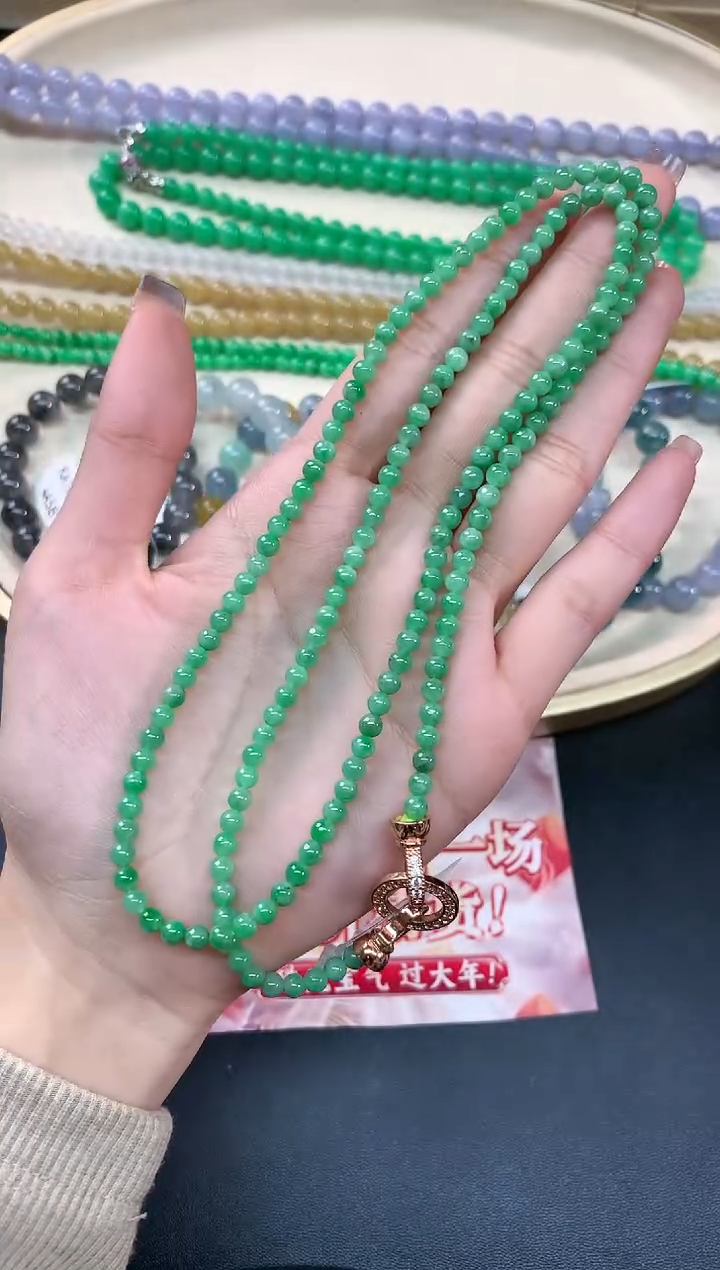 【闪购商品】翡翠项链未镶嵌珠链A95|3980