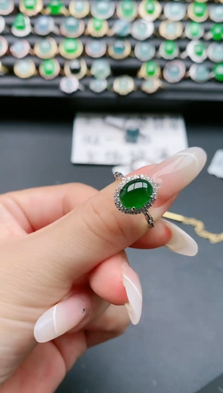 【闪购商品】翡翠戒指银S925镶嵌111111