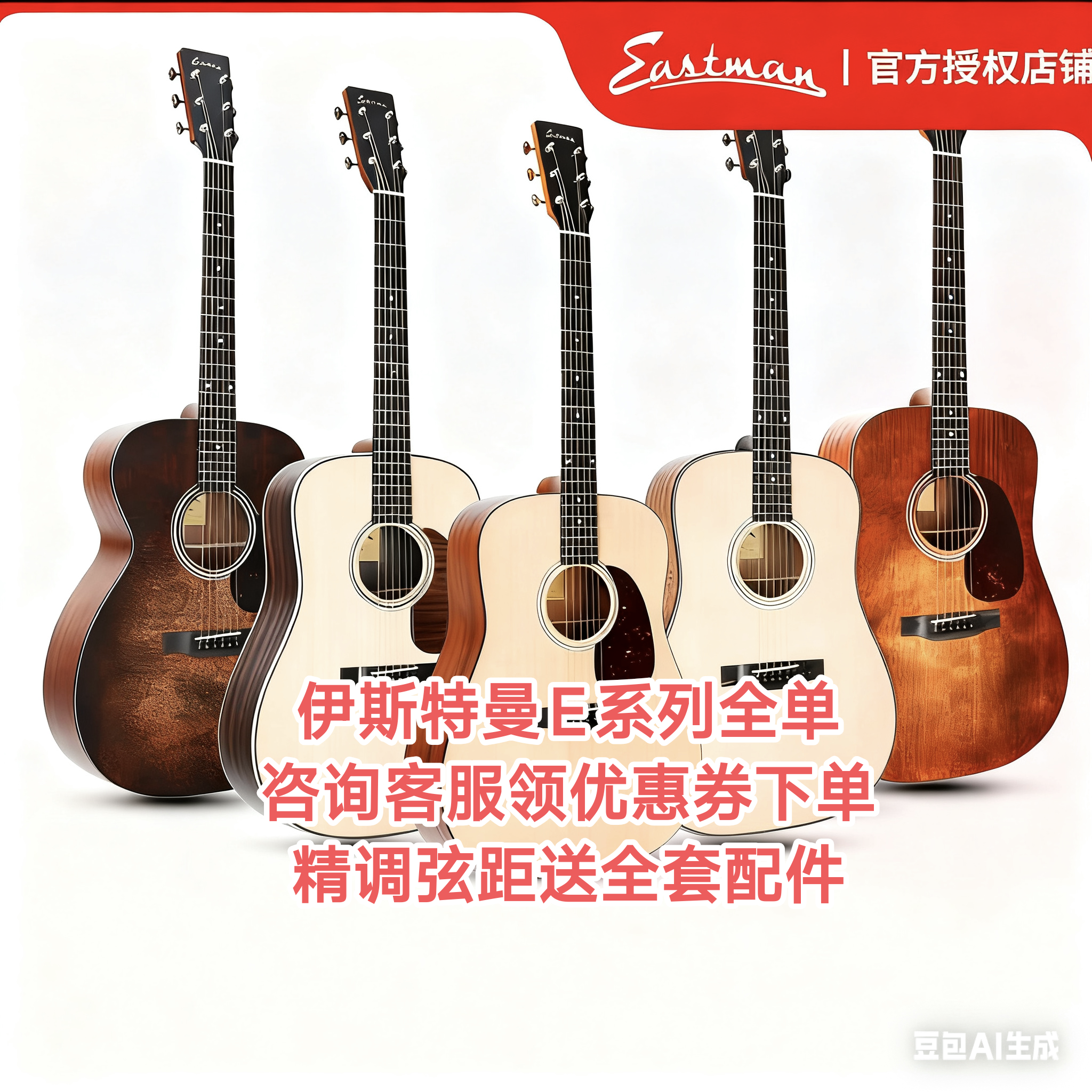伊斯特曼系列全单 E1D E3D  AC122  AC222 e3ooss 全单民谣吉他 