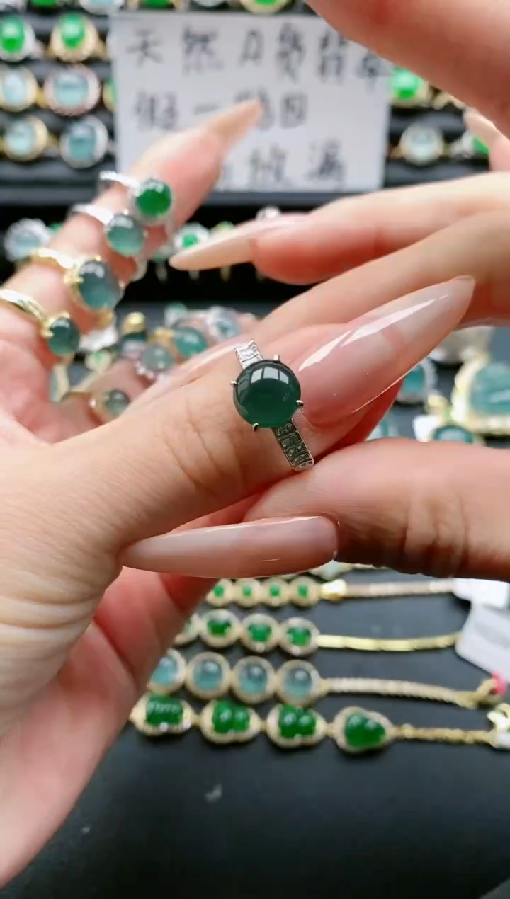 【闪购商品】翡翠戒指银S925镶嵌111111111