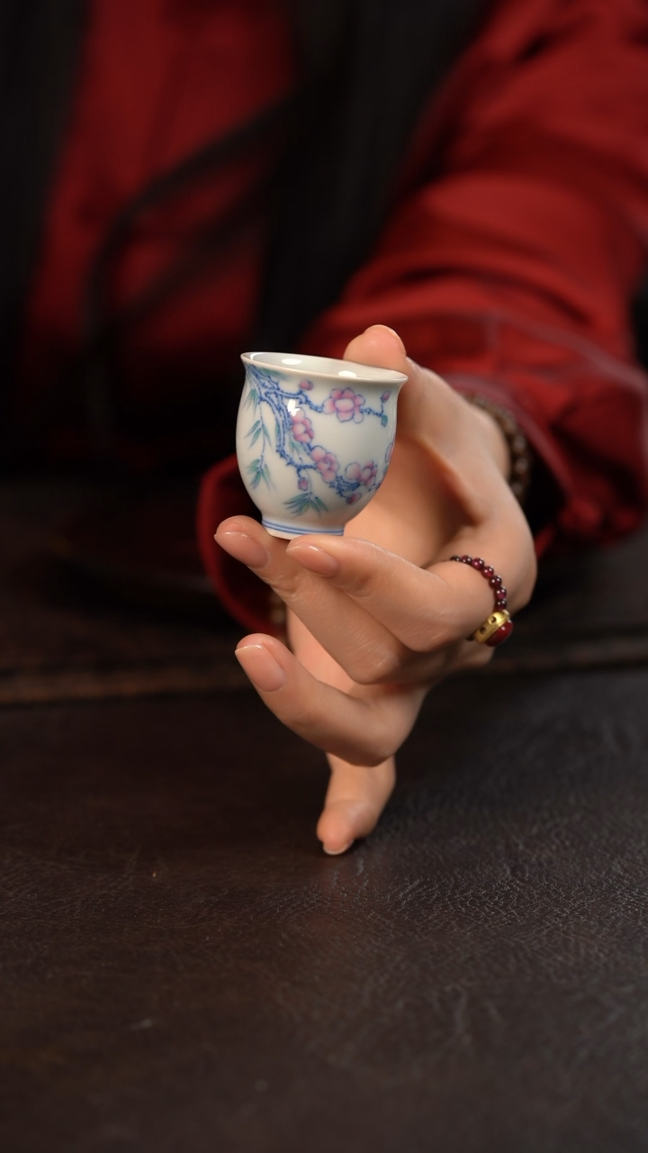 【闪购商品】杯聚澜堂斗彩玉兰花小玉兰杯