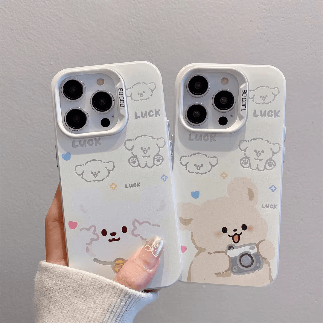 相机小狗苹果16promax新款手机壳iPhone15Plus/13卡通14/12保护套