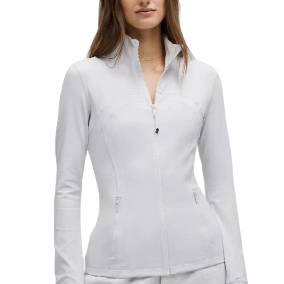 lululemon/露露乐蒙Define浅灰色女士全拉链瑜伽运动外套