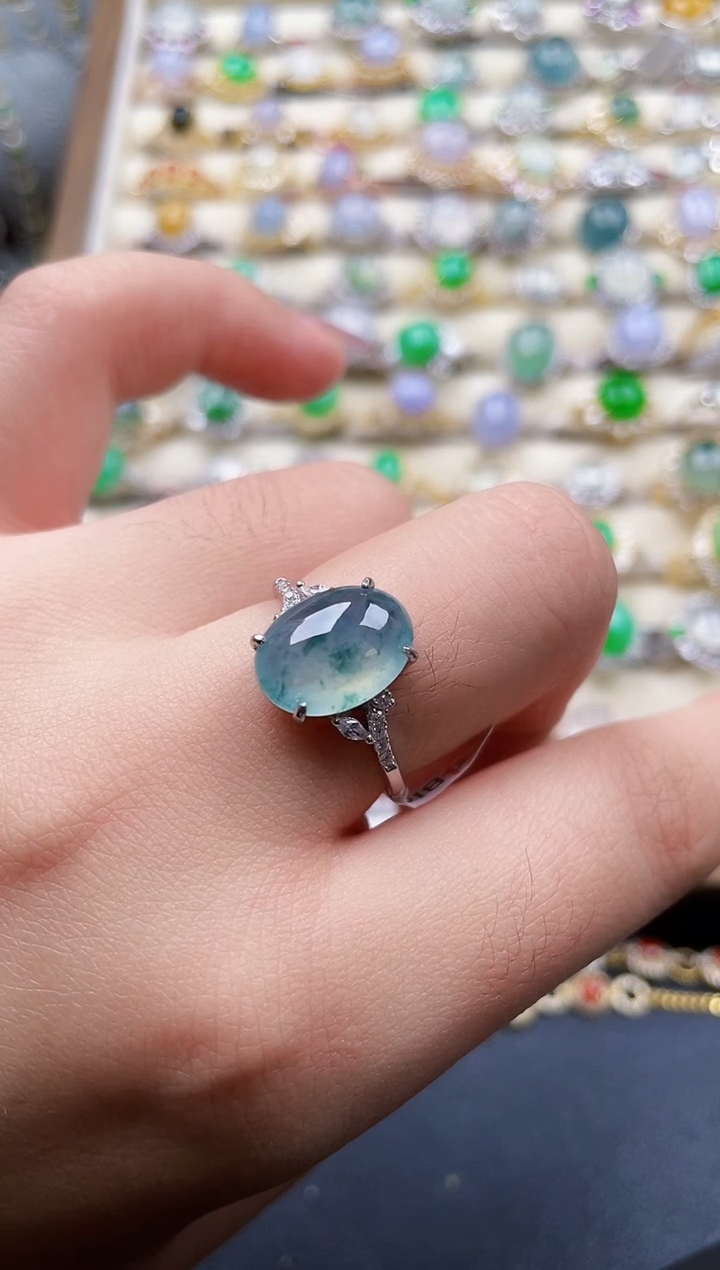 银S925镶嵌戒指翡翠190