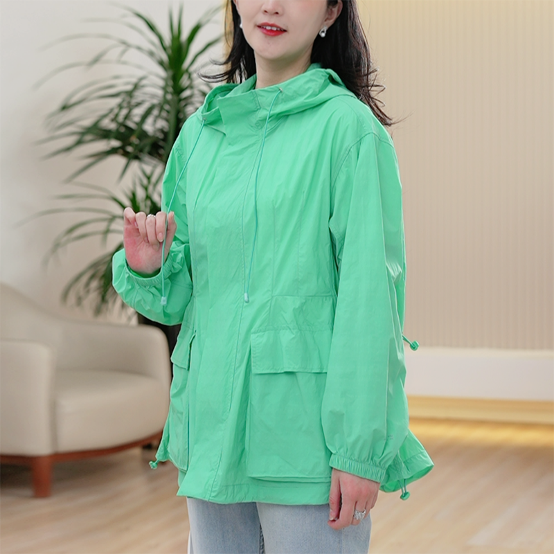 UPF50+原纱型防晒服防水速干肌理感收腰大码凉感轻薄夏季外套女潮