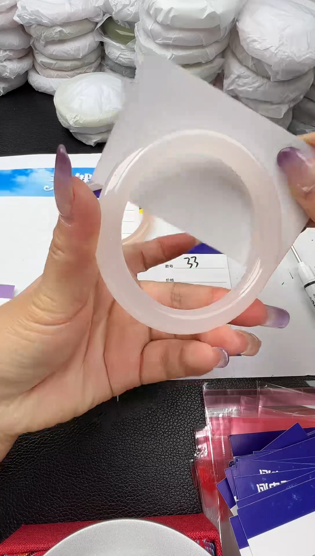 未镶嵌手镯石英质玉圈口 58 59