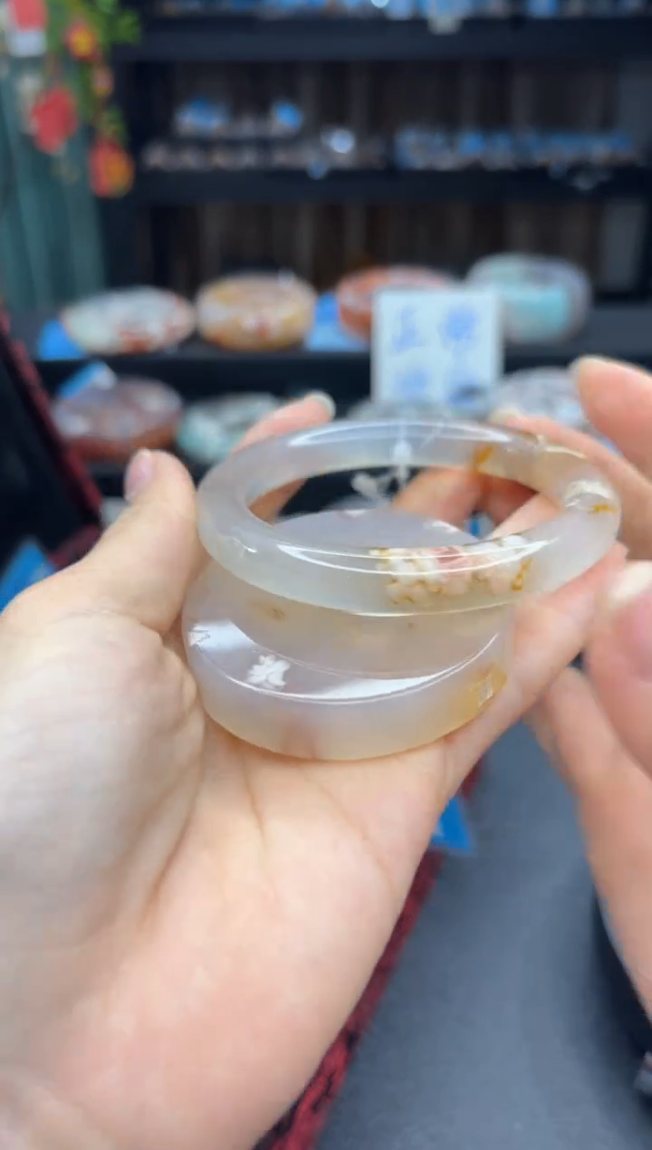 【闪购商品】石英质玉手镯未镶嵌2007（57圈赠送镯心）