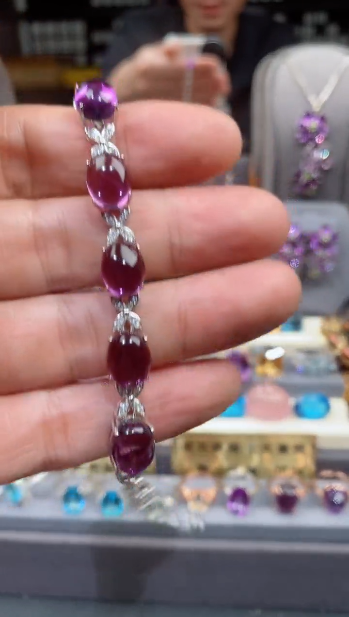 【闪购商品】紫晶手链银S925镶嵌紫晶手链
