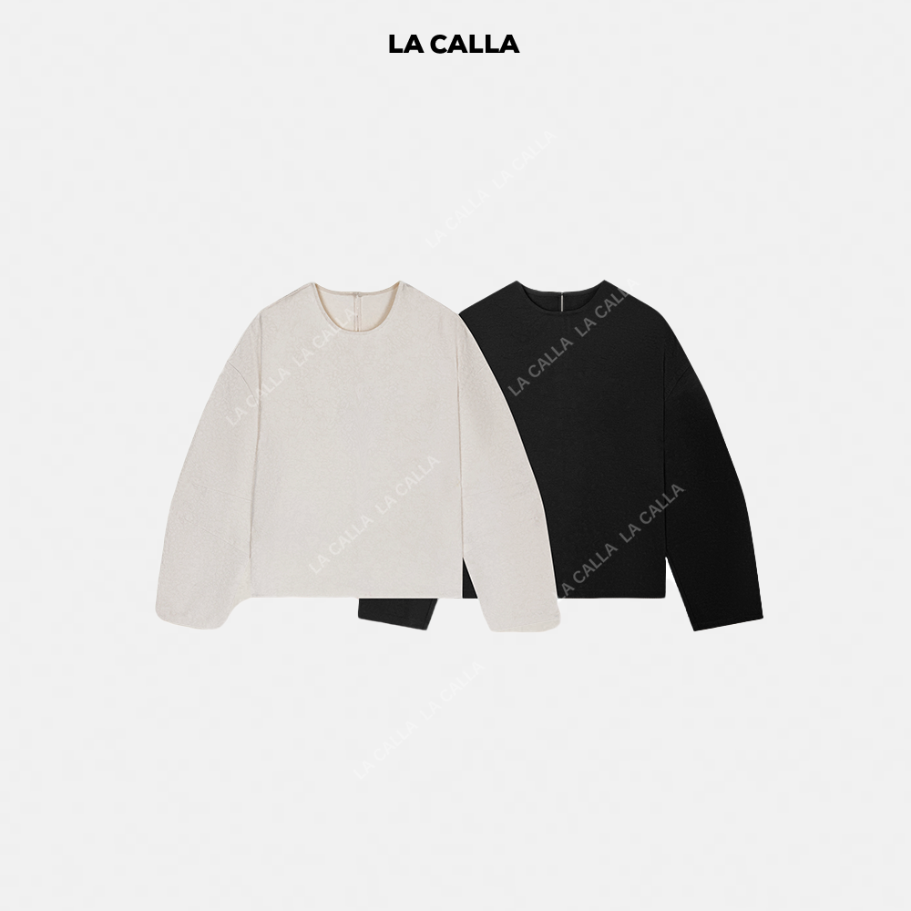 LA CALLA《特价不退不换》结构中式圆领百搭休闲中式简约卫衣OY1712
