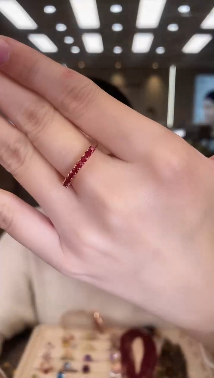 银S925镶嵌戒指红宝石09