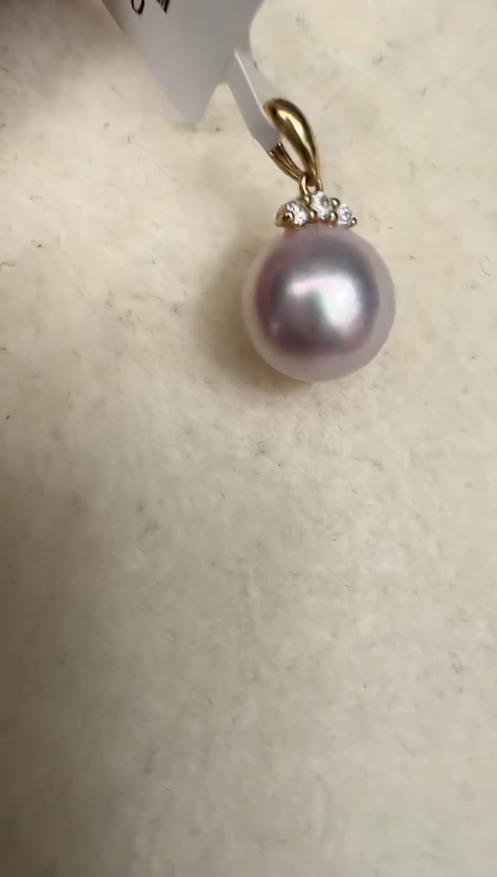 颈饰18K金镶嵌海水珍珠吊坠