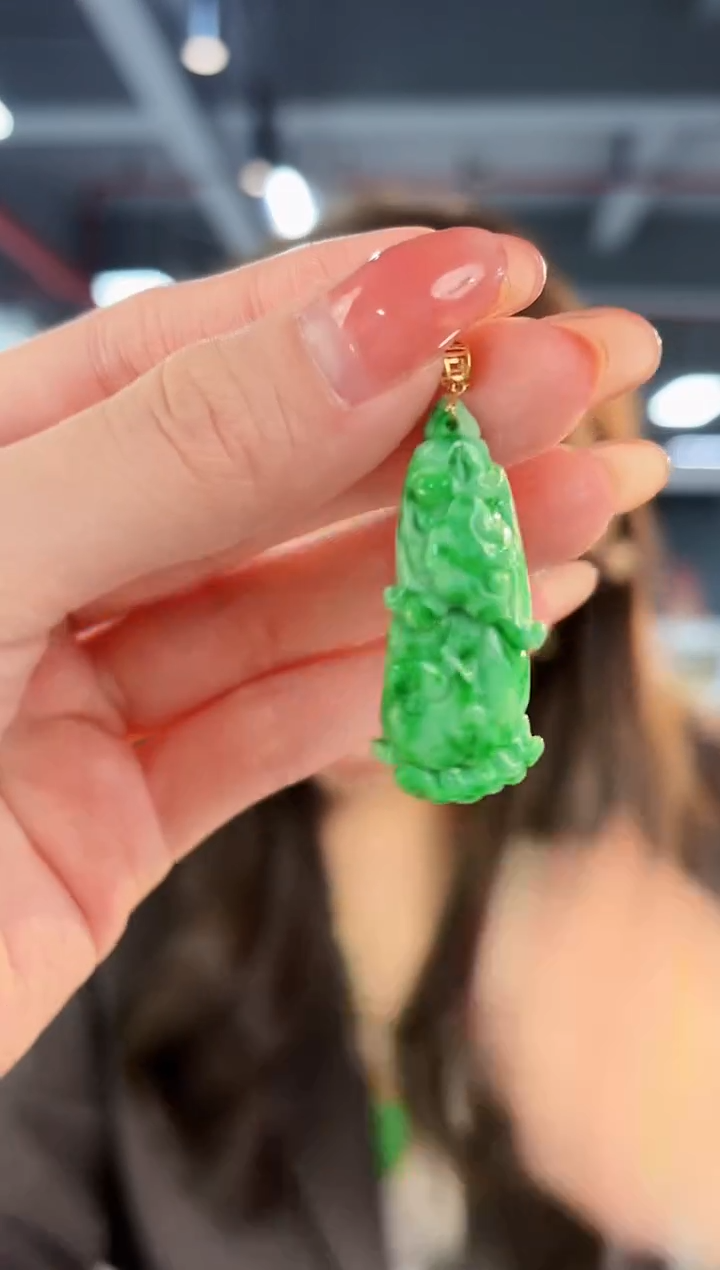 【闪购商品】翡翠颈饰18K金镶嵌缅料A货/支持复检/一件