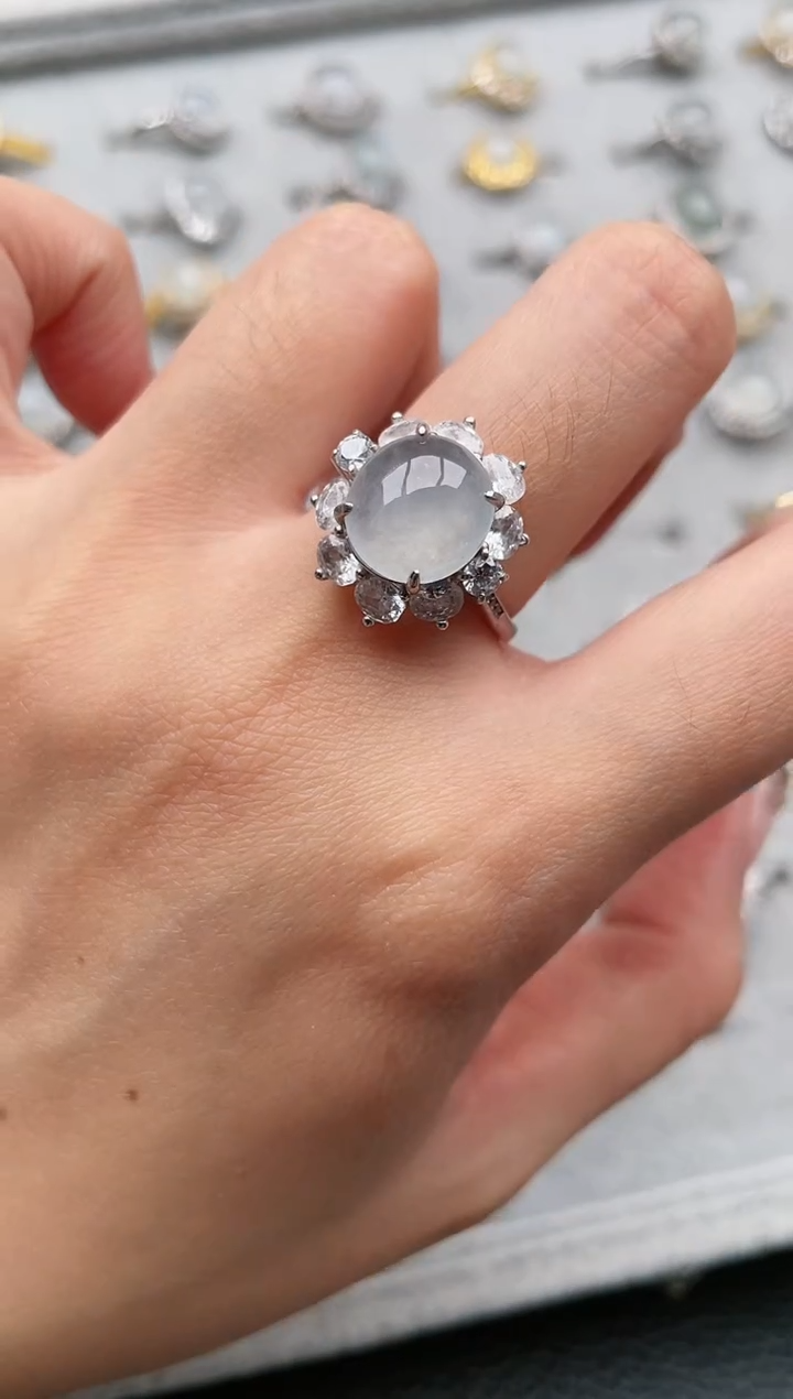 【闪购商品】翡翠戒指银S925镶嵌1111