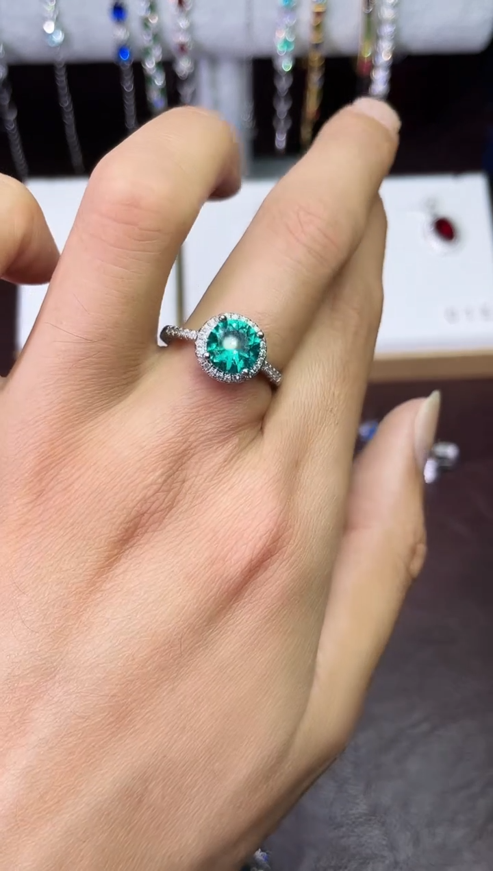 合金合成钻石帕拉伊巴戒指