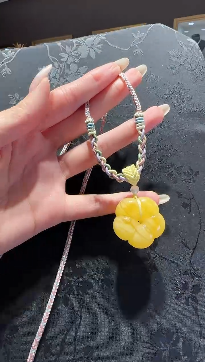 【闪购商品】琥珀项链未镶嵌蜜蜡花编绳款项链