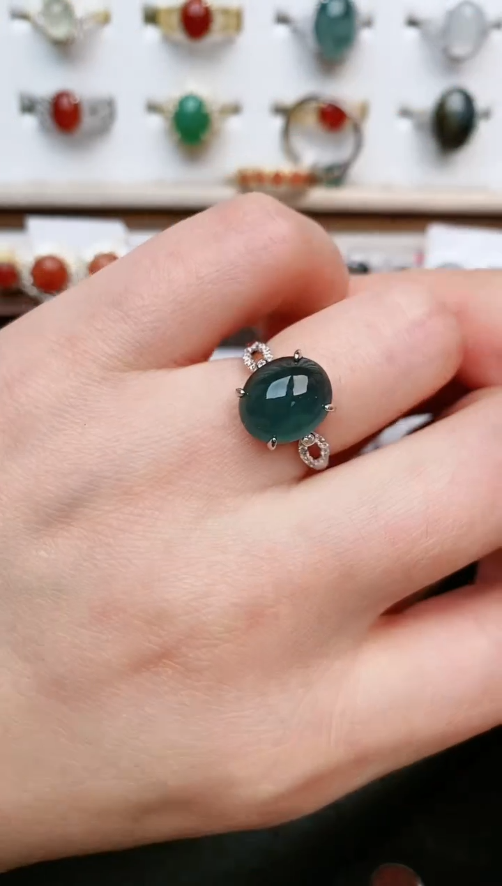 【闪购商品】翡翠戒指银S925镶嵌....