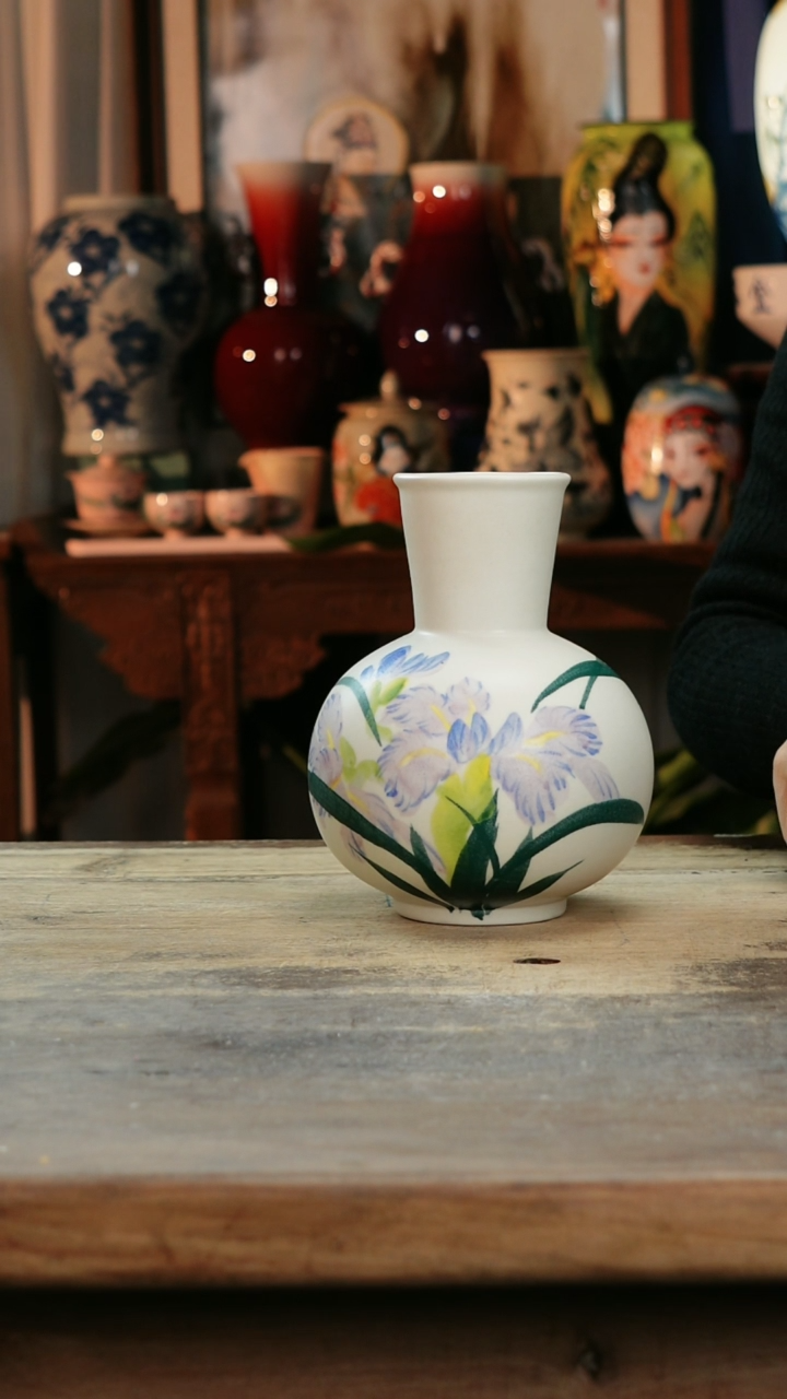 【闪购商品】瓷片景德镇纯手工釉下彩精品花瓶