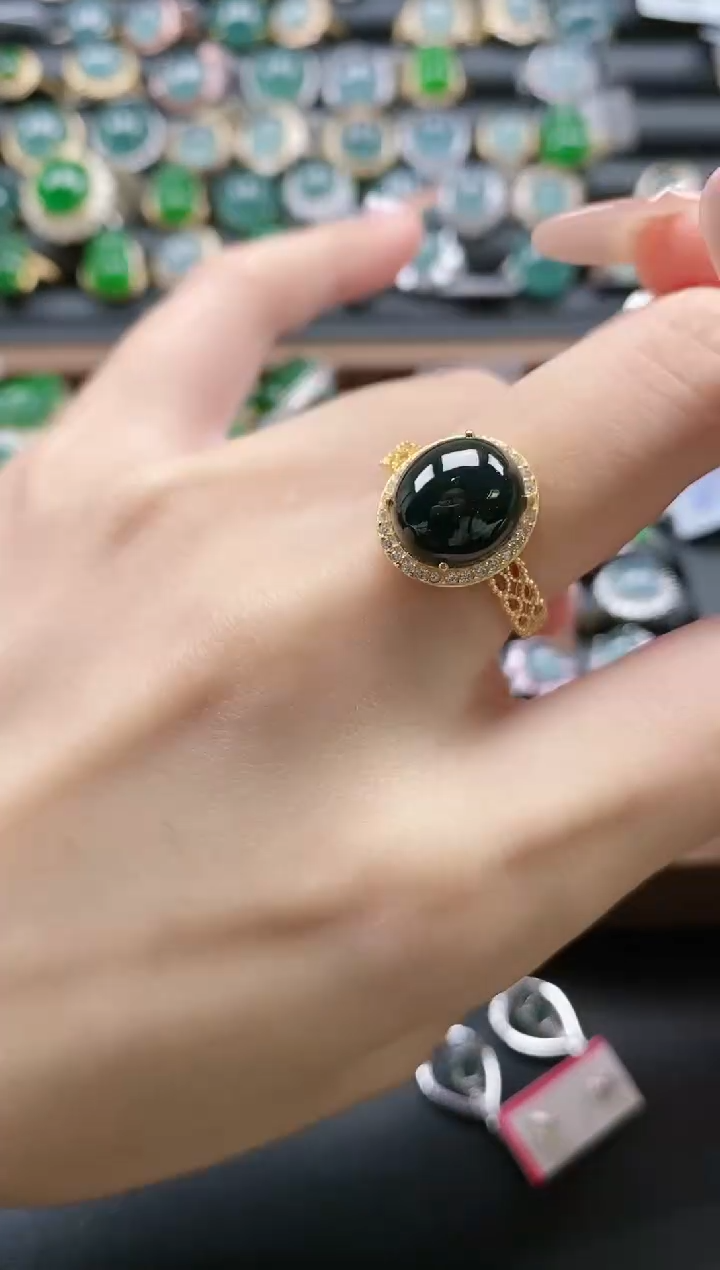 【闪购商品】翡翠戒指银S925镶嵌511541