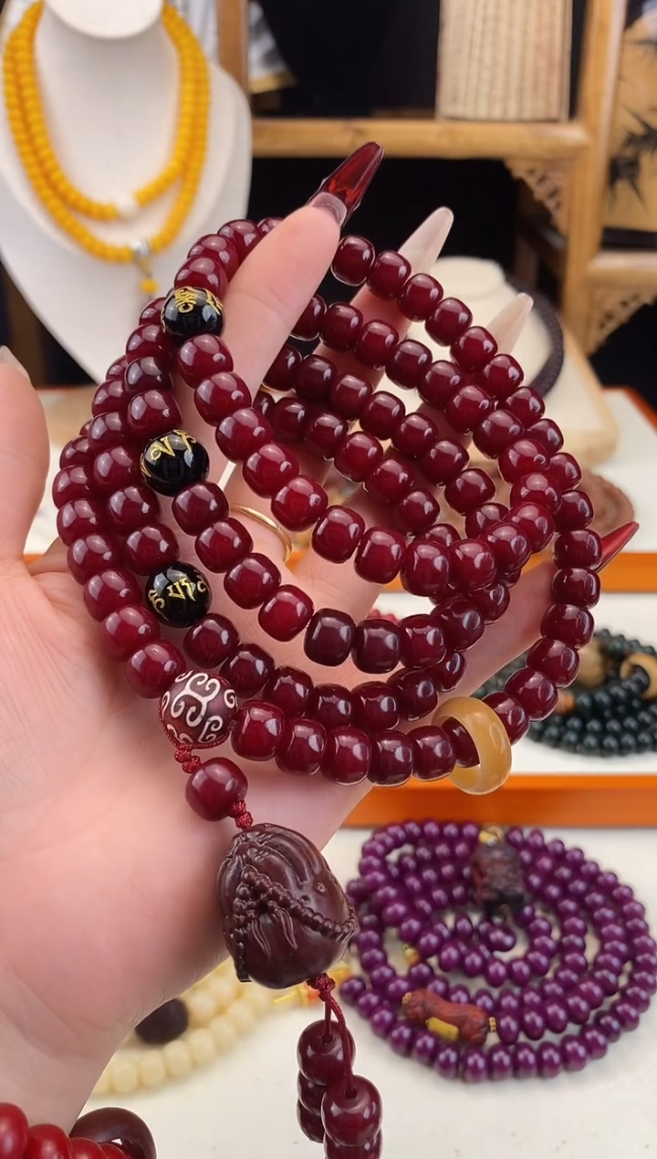 【闪购商品】菩提根/象牙果手串红色桶珠