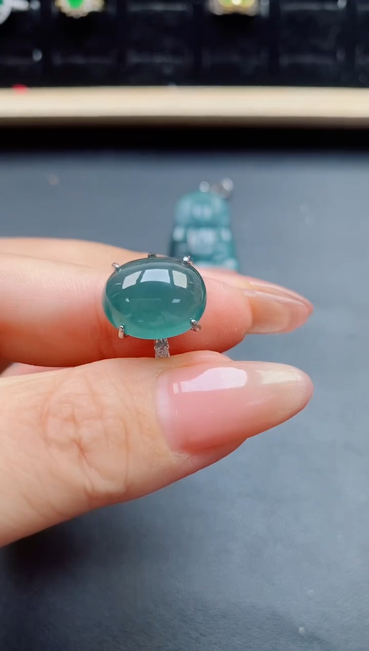 翡翠戒指银S925镶嵌321321