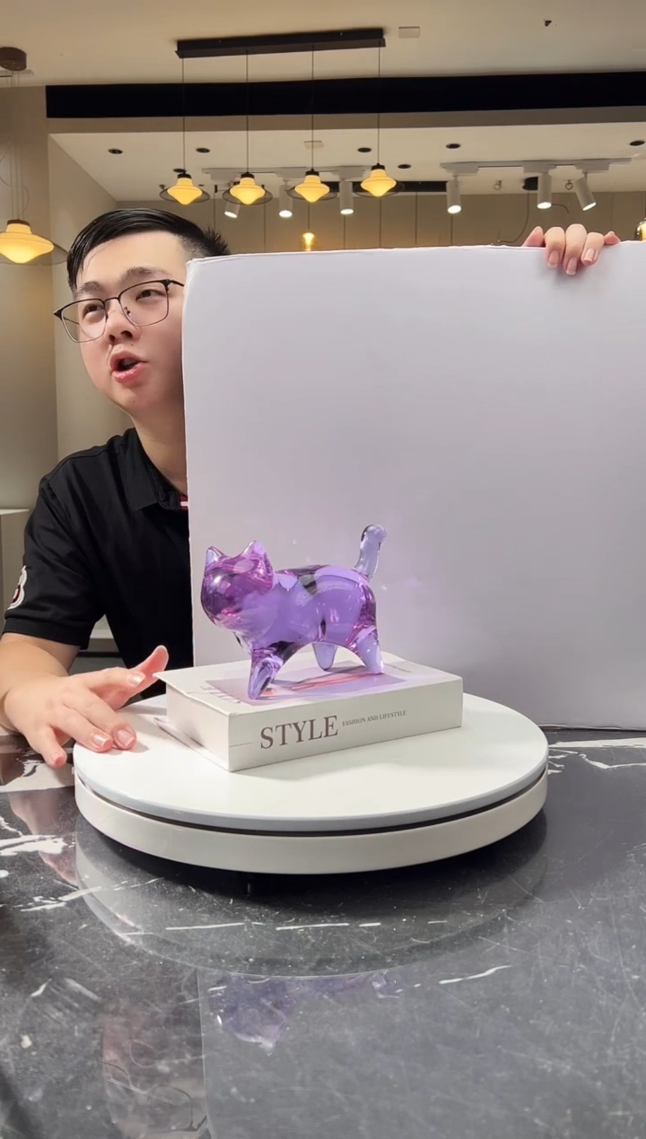 摆件巴比特美学-紫色雕刻猫咪