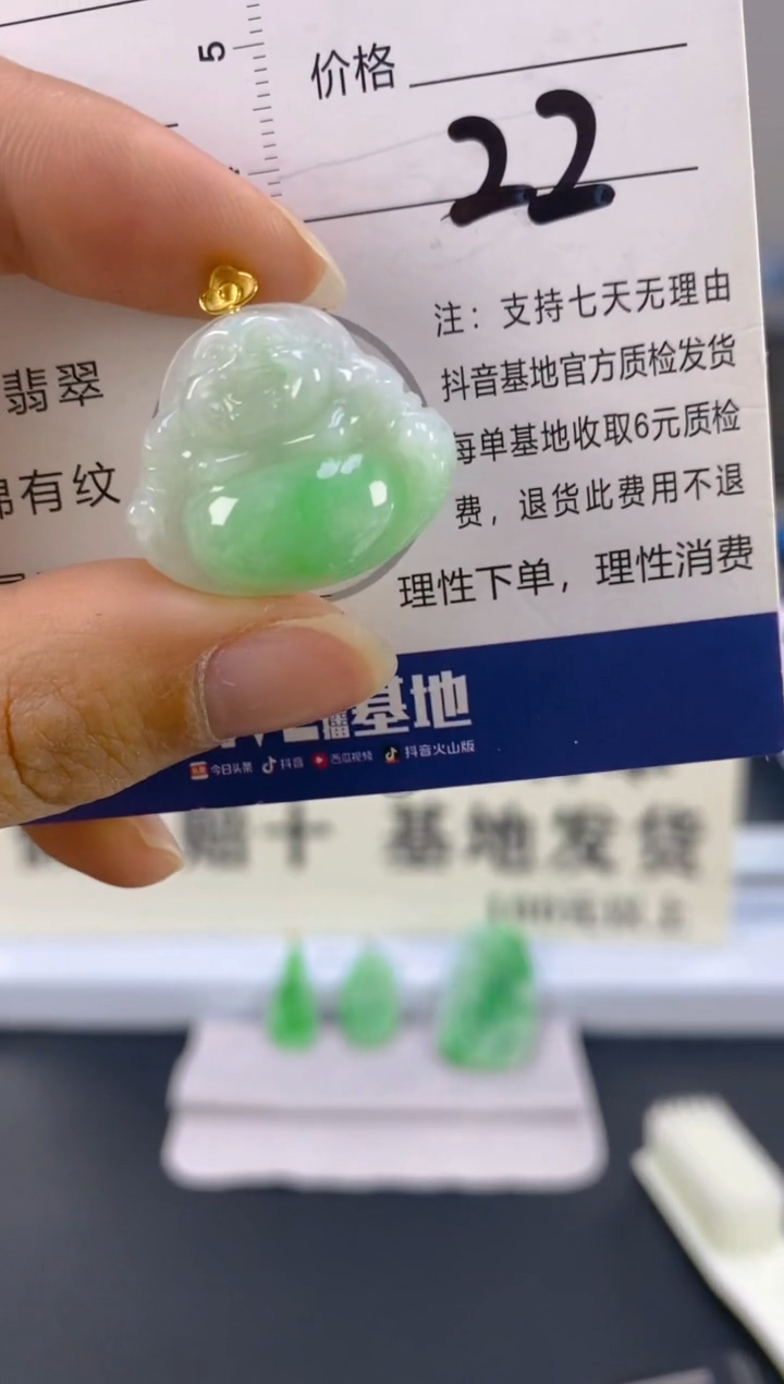 【闪购商品】翡翠颈饰18K金镶嵌天然A货翡翠