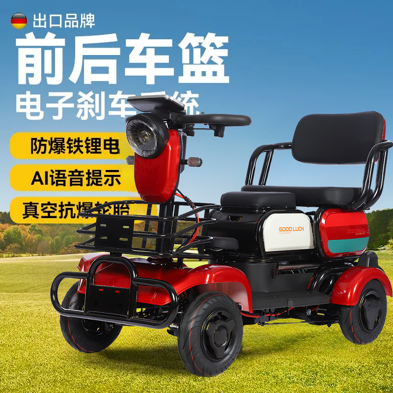 老年代步车四轮电瓶车接送孩子买菜代步家用车