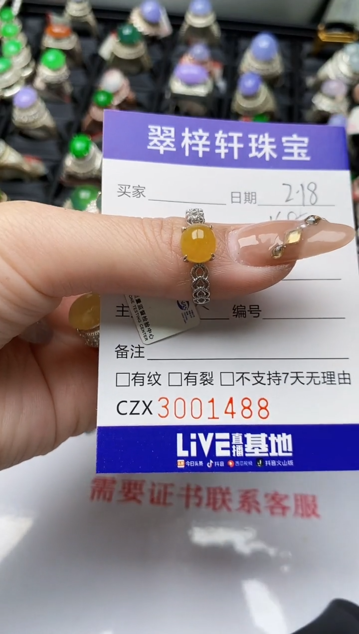 【闪购商品】翡翠戒指银S925镶嵌/1488
