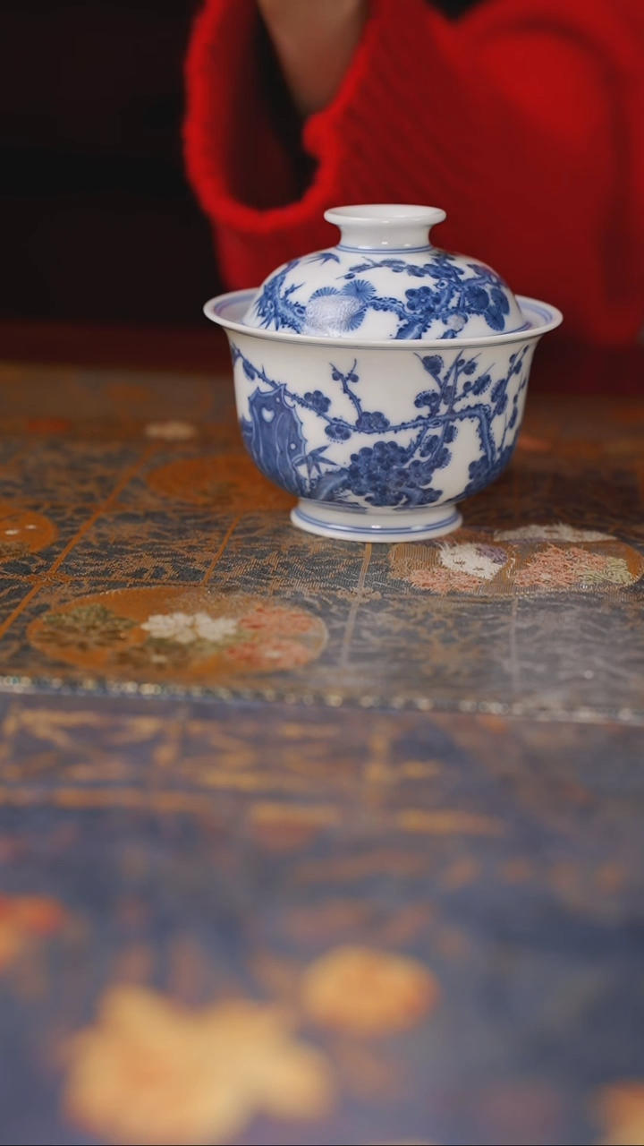 【闪购商品】杯沐茗松竹梅盖碗