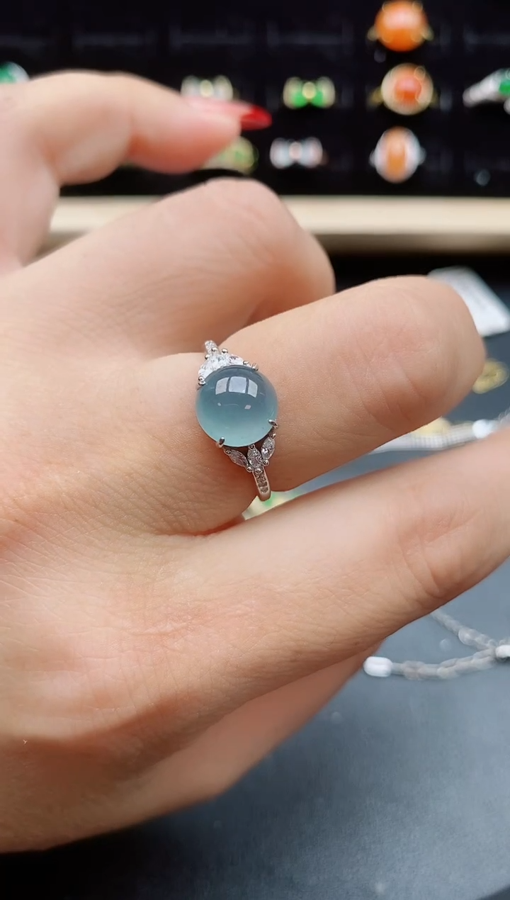 【闪购商品】翡翠戒指银S925镶嵌12112