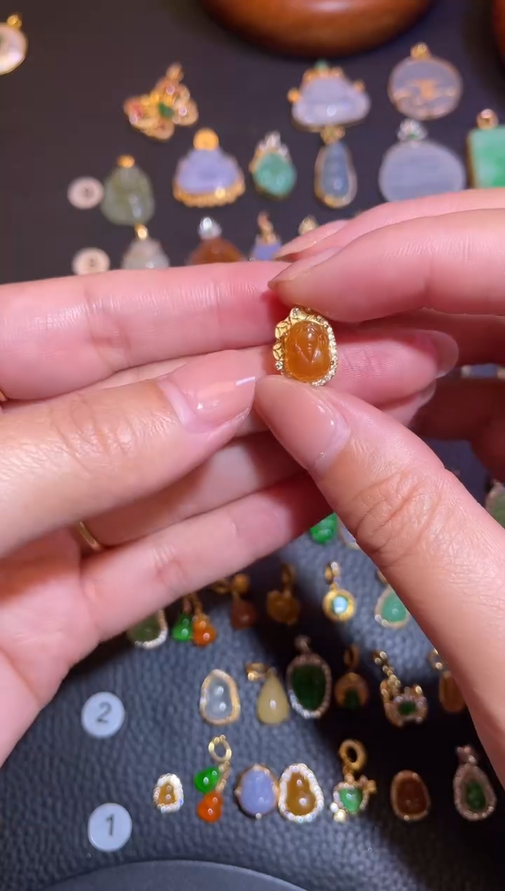 颈饰银S925镶嵌翡翠a货翡翠