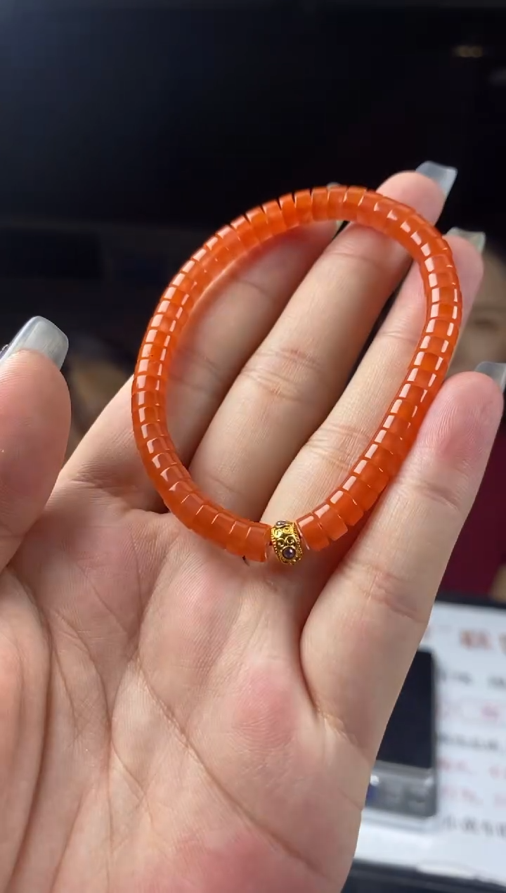 手串18K金镶嵌南红玛瑙多样性-手串-S3834