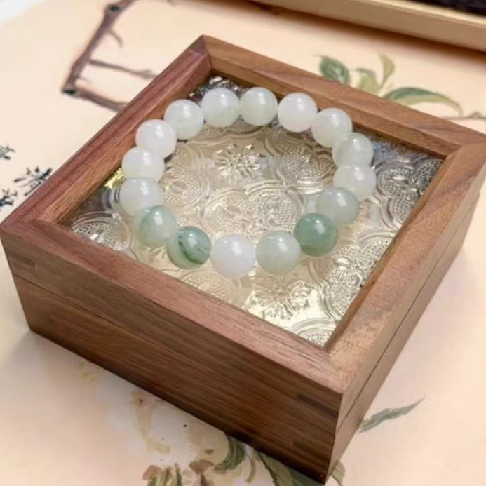 非金属玻璃手链 天山翠单圈圆珠手串（多样性发货）