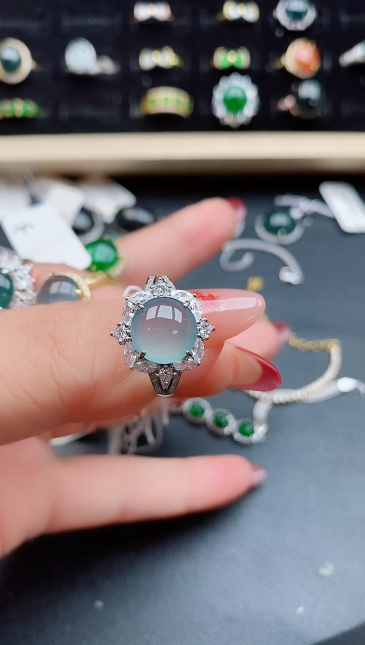 【闪购商品】翡翠戒指银S925镶嵌412121