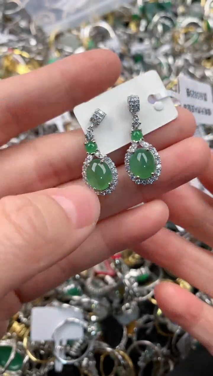 银S925镶嵌戒指翡翠555   5