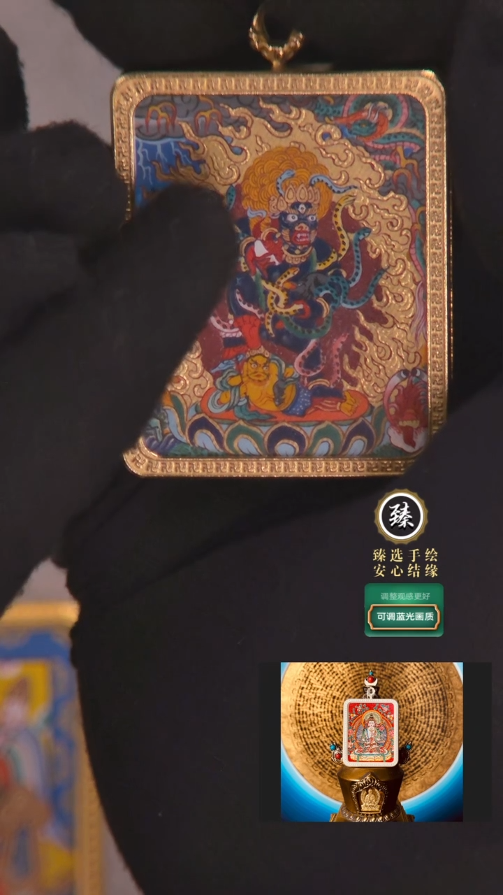 【闪购商品】吊坠纯手绘黑财财嘎乌盒