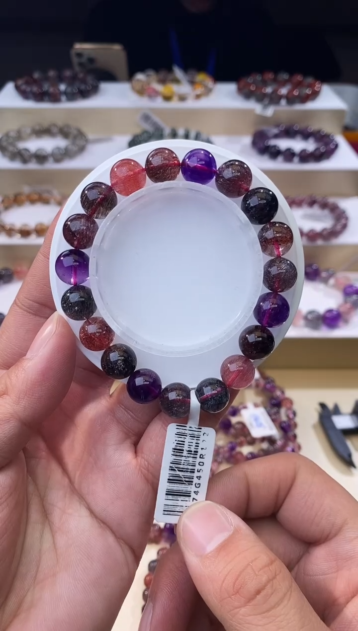 【闪购商品】水晶手链未镶嵌黑加仑超七单圈10m+