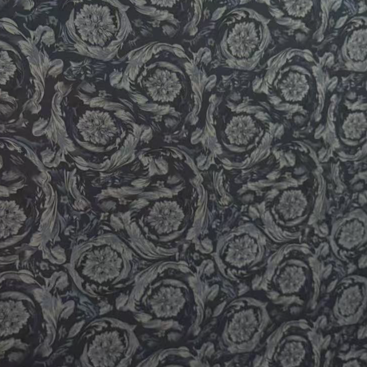 【深蓝浪花弹力双绉】连衣裙面料布料时尚时装面料