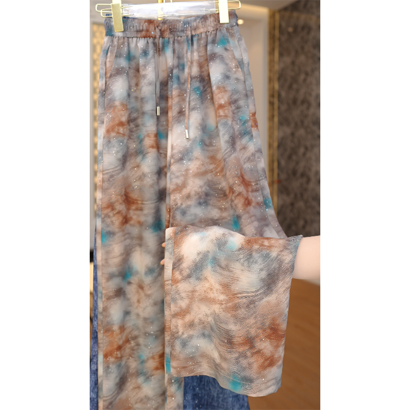 气质时尚高级感高腰裤2025夏季新款宽松大码休闲裤