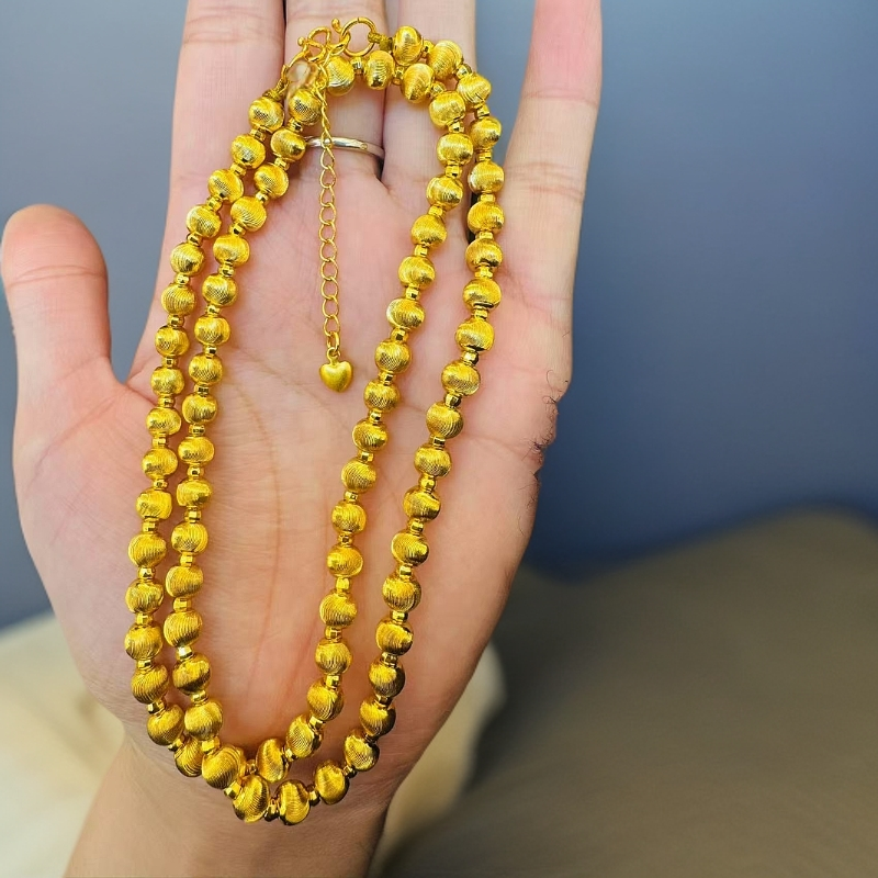 铜合金项链 司凤同款猫眼珠铜镀K金爆款2025长款金色新款项链饰品