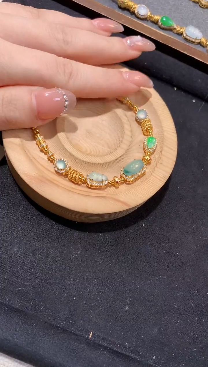 银S925镶嵌手链翡翠破除