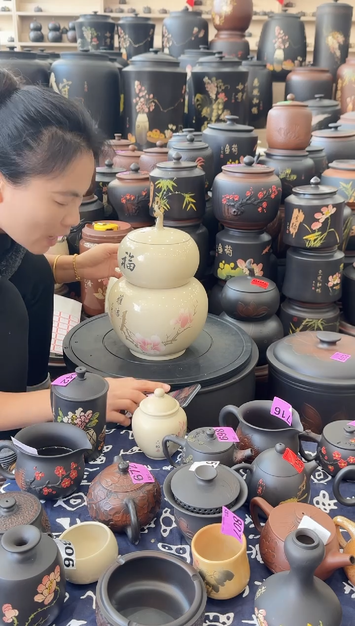 罐瑕疵茶叶罐   白泥亮光葫芦   13