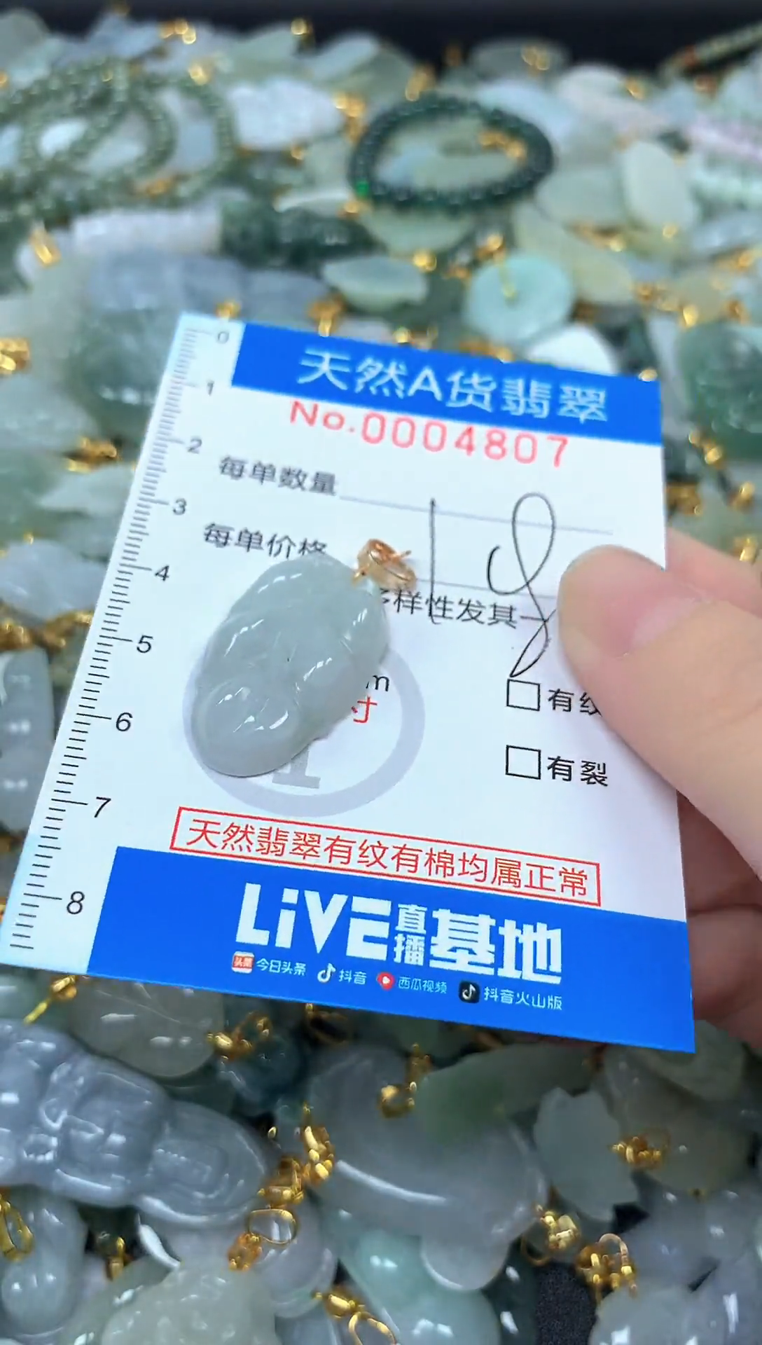 颈饰未镶嵌翡翠净货挂件-4807