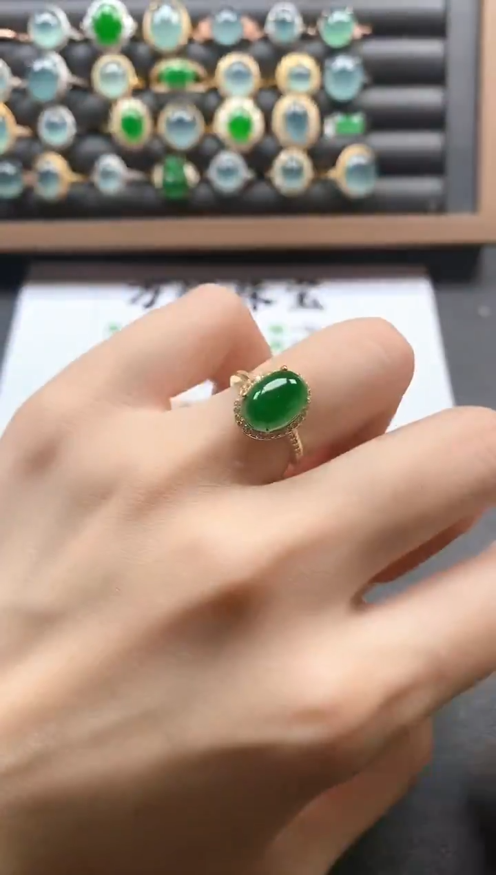 银S925镶嵌戒指翡翠51151