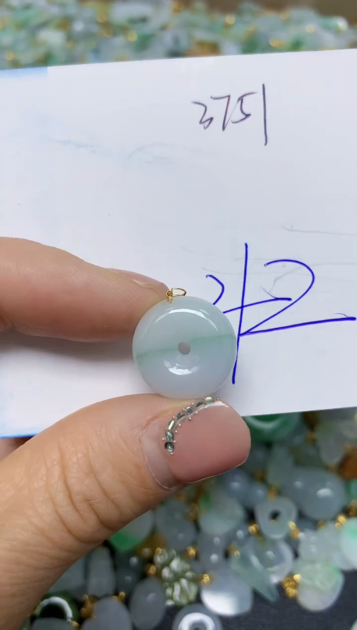 【闪购商品】翡翠挂件18K金镶嵌 天然翡翠A货