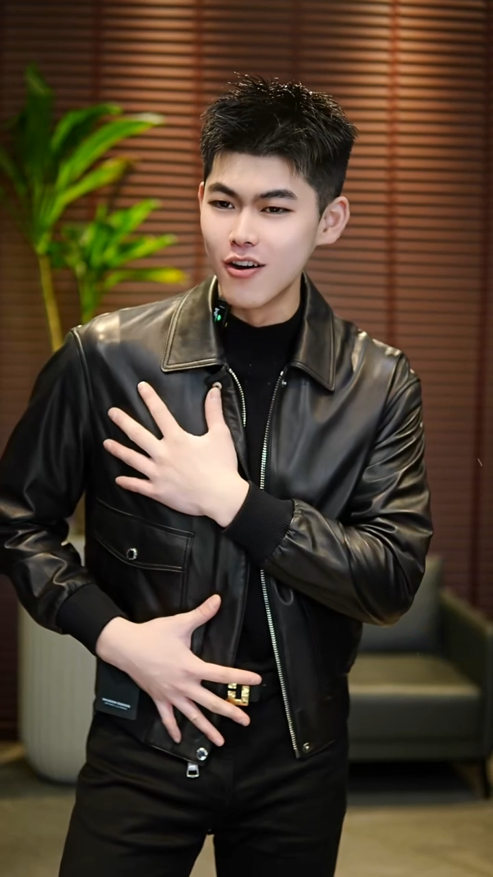 48码（100-125斤）男士真皮夹克